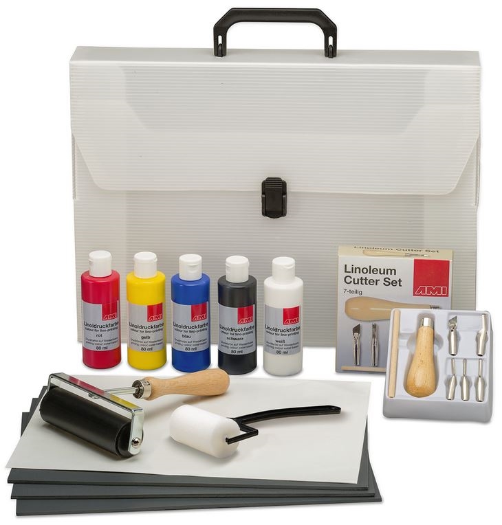 Linoleumstryk startsæt i kuffert AMI UDSOLGT (køb vare nr. 26262625 istedet)